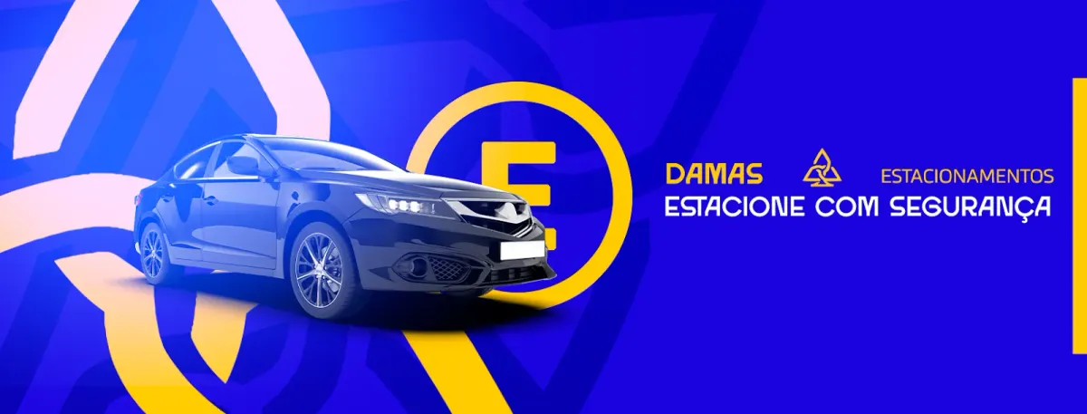 Fachada do estacionamento Damas Estacionamentos